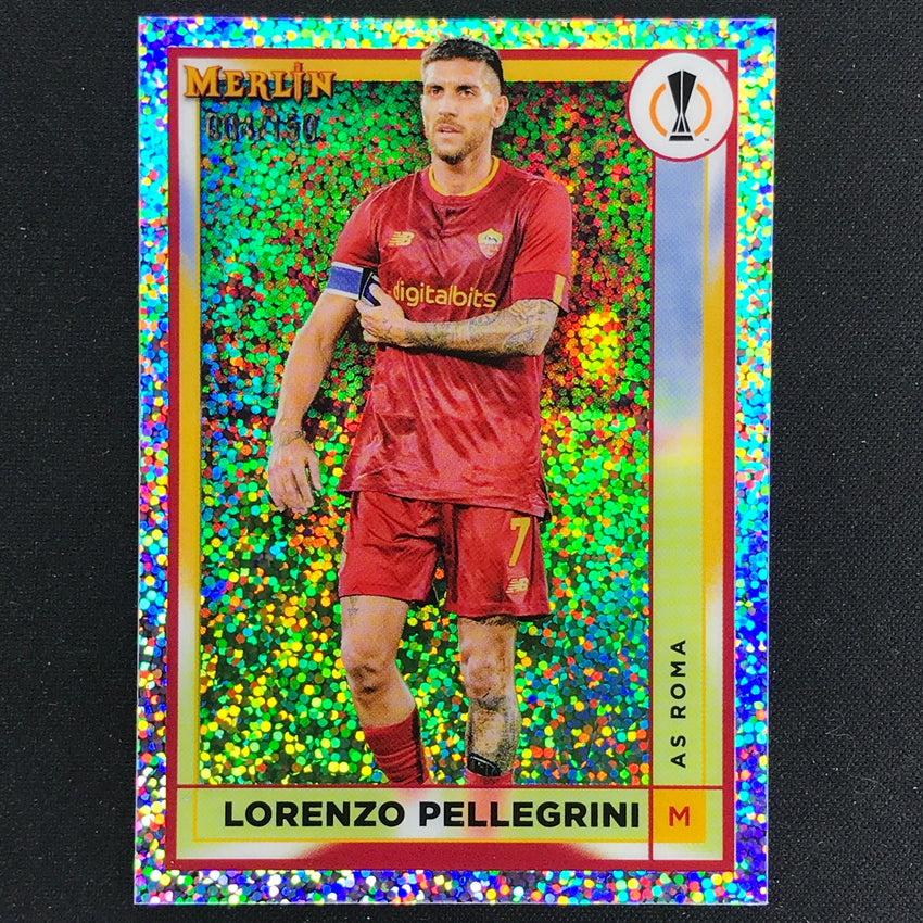 2022-23 Merlin Chrome UEFA LORENZO PELLEGRINI White Speckle /150 #24