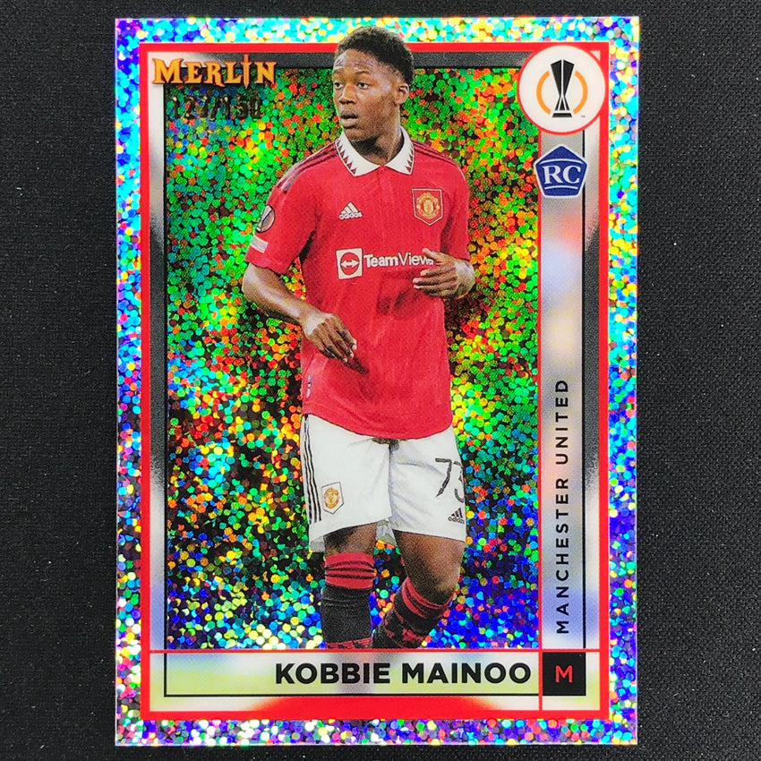 2022-23 Merlin Chrome Uefa Kobbie Mainoo Rookie White Speckle /150 No 97