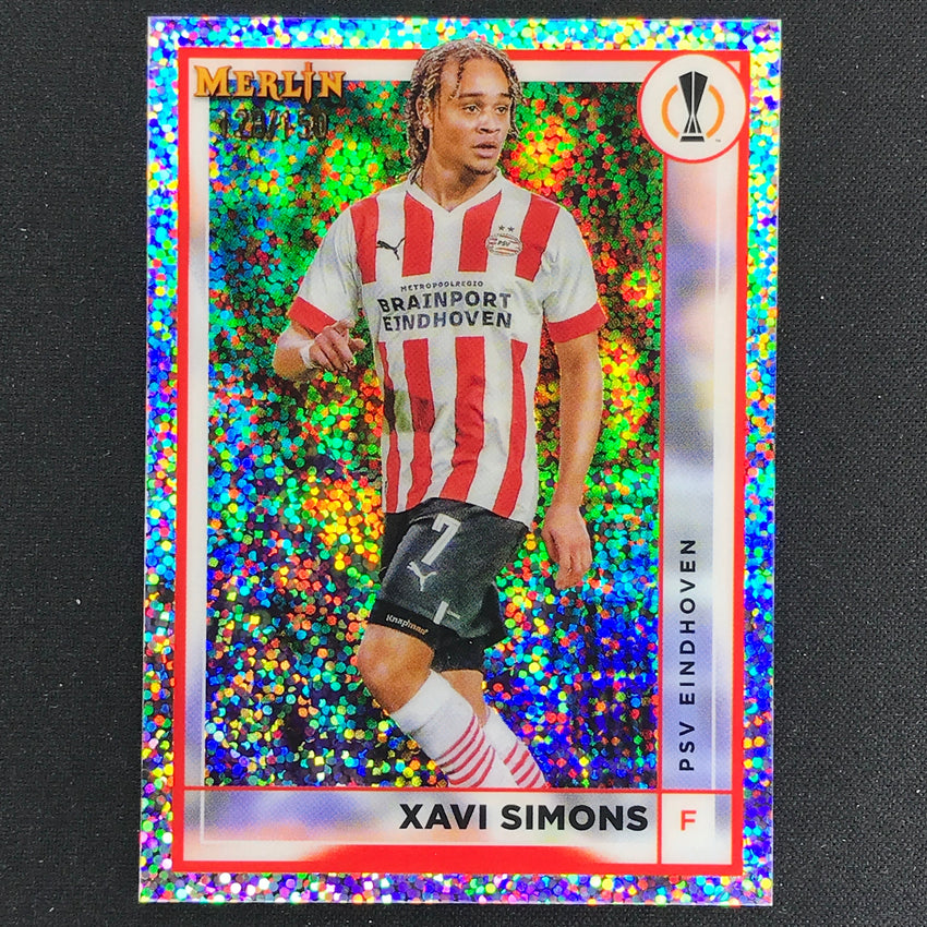 2022-23 Merlin Chrome UEFA XAVI SIMONS White Speckle /150 #107