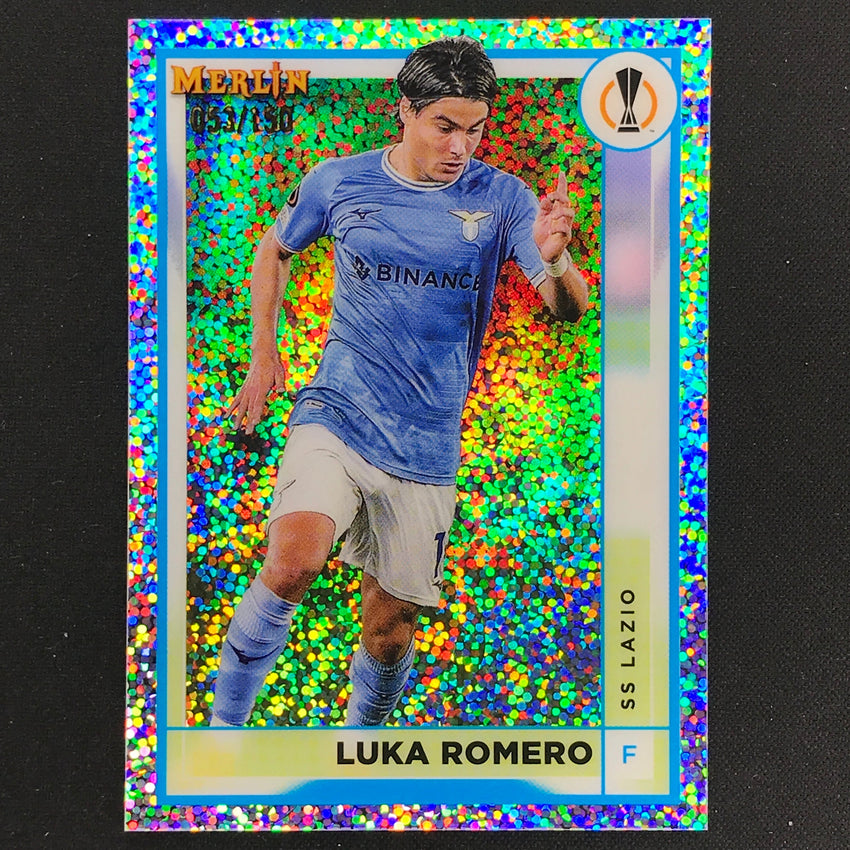2022-23 Merlin Chrome Uefa Luka Romero White Speckle /150 No 130