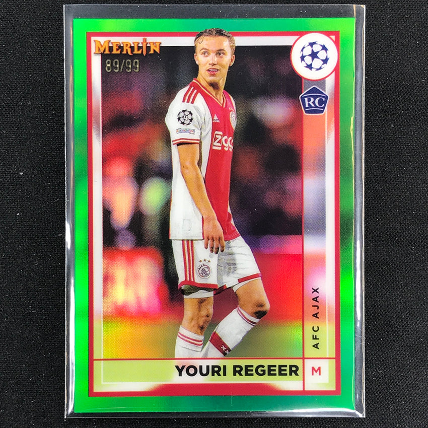 2022-23 Merlin Chrome Uefa Youri Regeer Rookie Green 89/99
