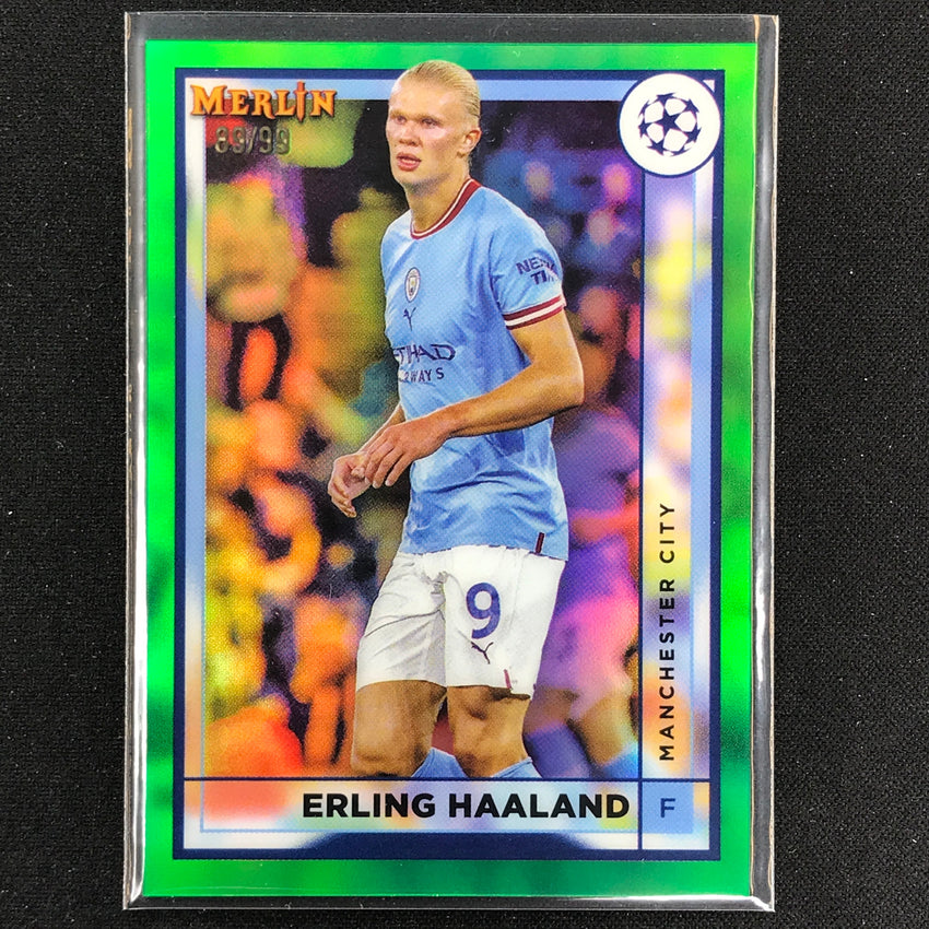 2022-23 Merlin Chrome Uefa Erling Haaland Green 89/99