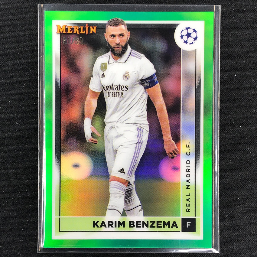 2022-23 Merlin Chrome Uefa Karim Benzema Green 81/99