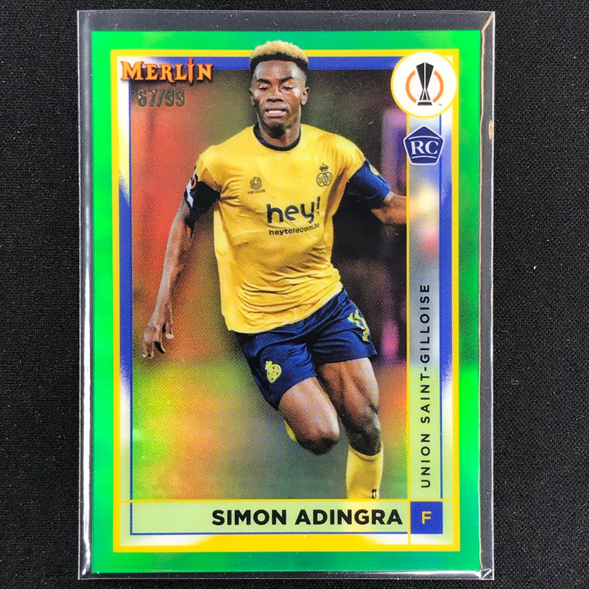 2022-23 Merlin Chrome Uefa Simon Adingra Rookie Green 67/99