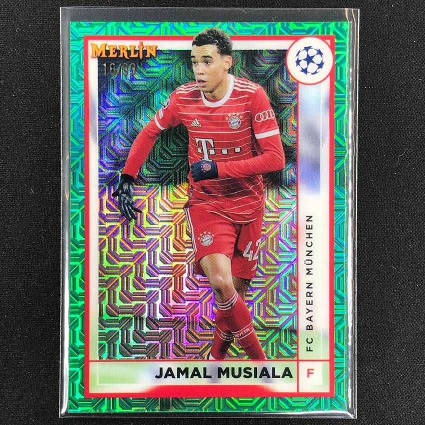 2022-23 Merlin Chrome Uefa Jamal Musiala Green Mojo 16/99