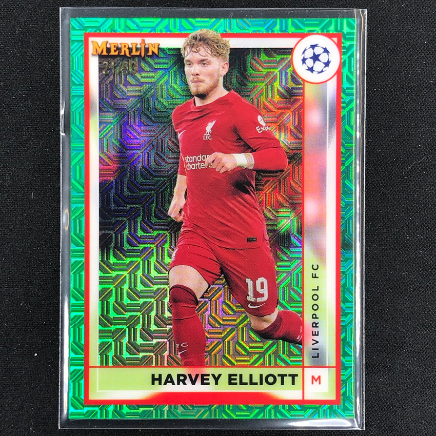 2022-23 Merlin Chrome Uefa Harvey Elliott Green Mojo 21/99