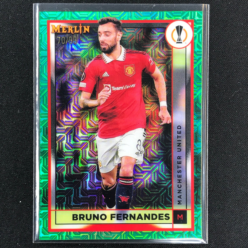 2022-23 Merlin Chrome Uefa Bruno Fernandes Green Mojo 70/99