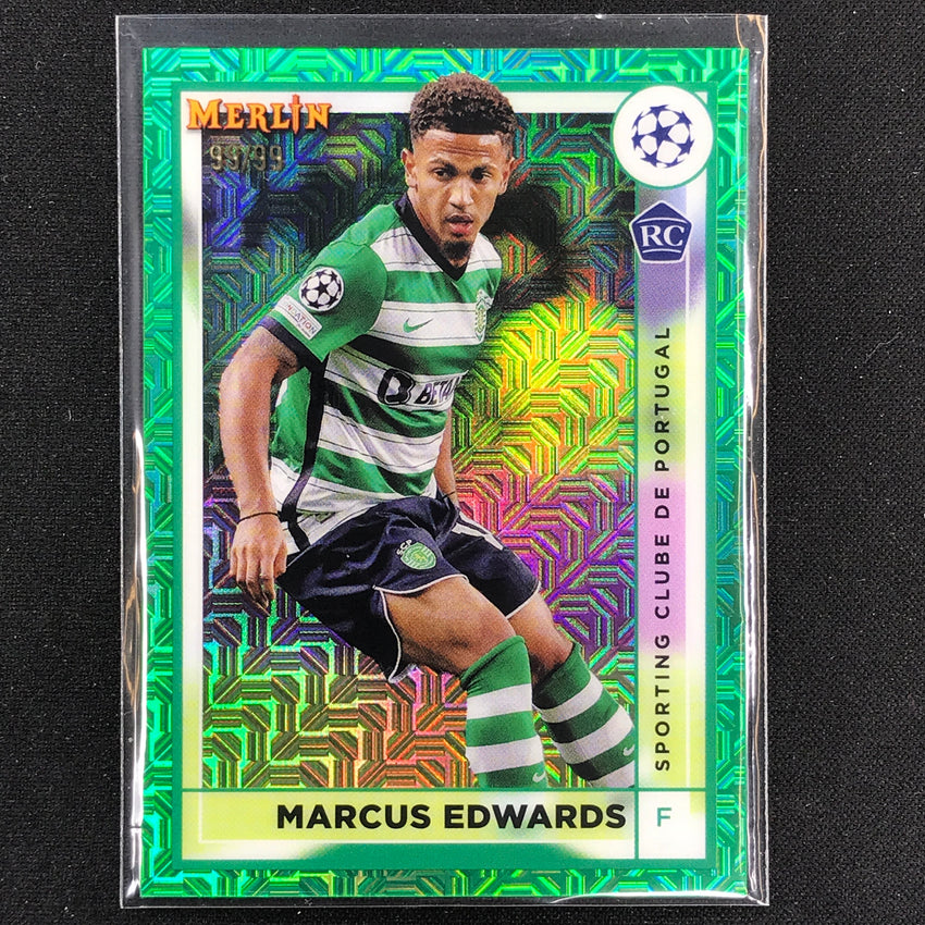 2022-23 Merlin Chrome Uefa Marcus Edwards Rookie Green Mojo 99/99