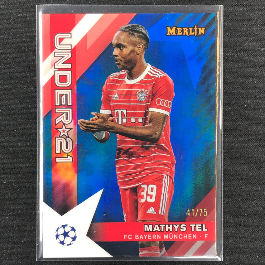 2022-23 Merlin Chrome Uefa Mathys Tel Under 21 U-21 Stars Blue 41/75