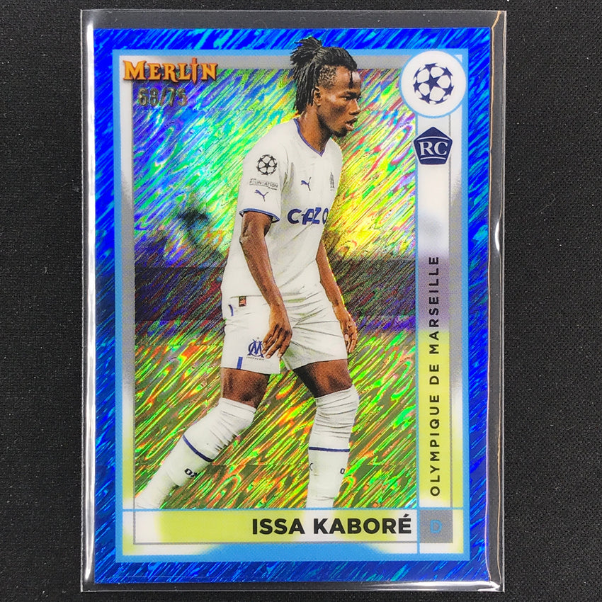 2022-23 Merlin Chrome Uefa Issa Kabore Rookie Blue Shimmer 68/75