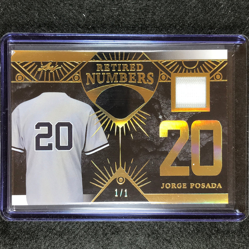 2023 A Bronx Legacy Mlb Jorge Posada Retired Numbers Relic Gold Holofoil 1/1