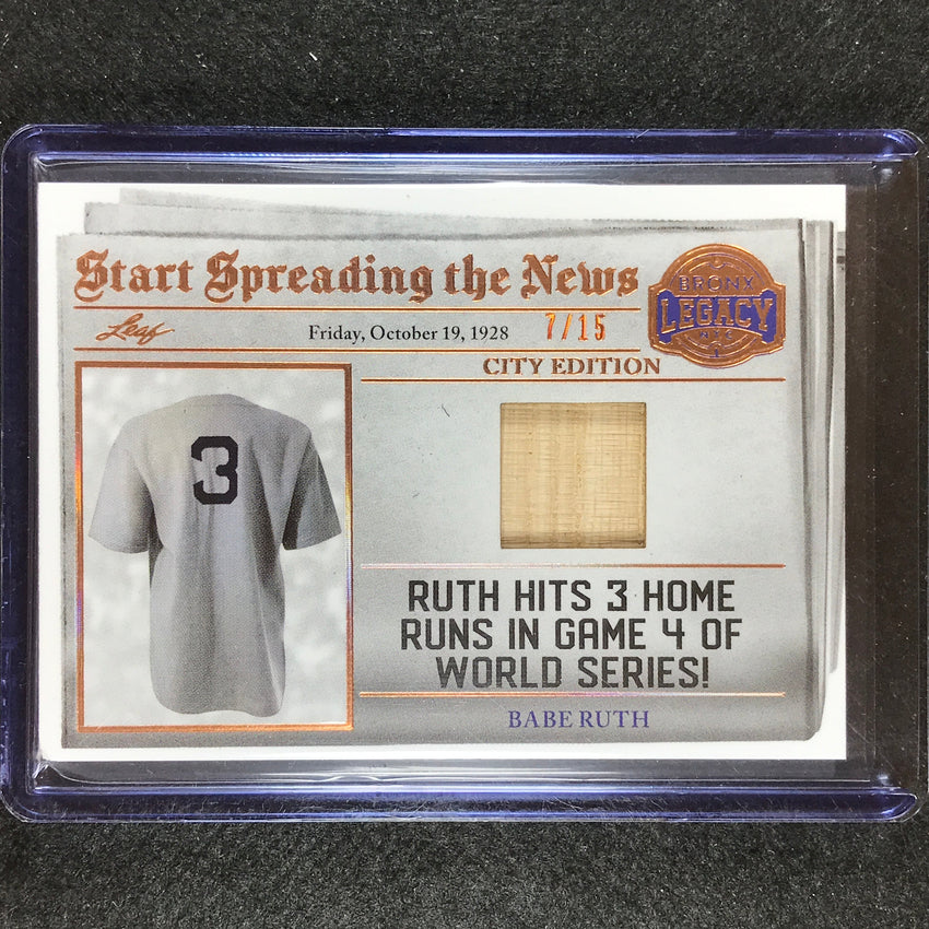 2023 A Bronx Legacy Mlb Babe Ruth Start Spreading The News Relic Bronze 7/15