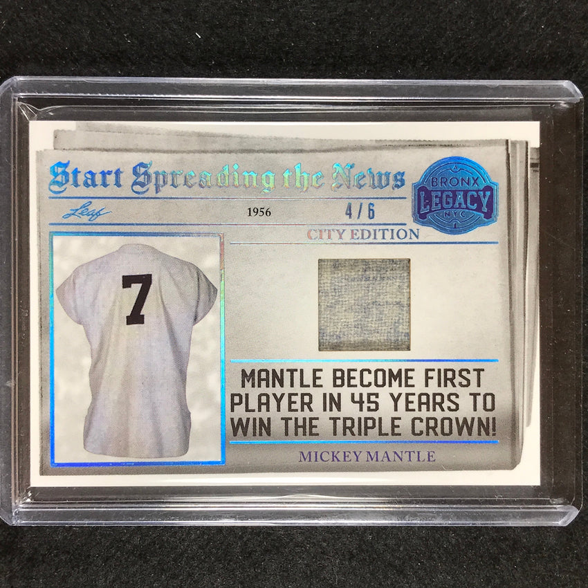 2023 A Bronx Legacy Mlb Mickey Mantle Start Spreading News Relic Platinum 4/6
