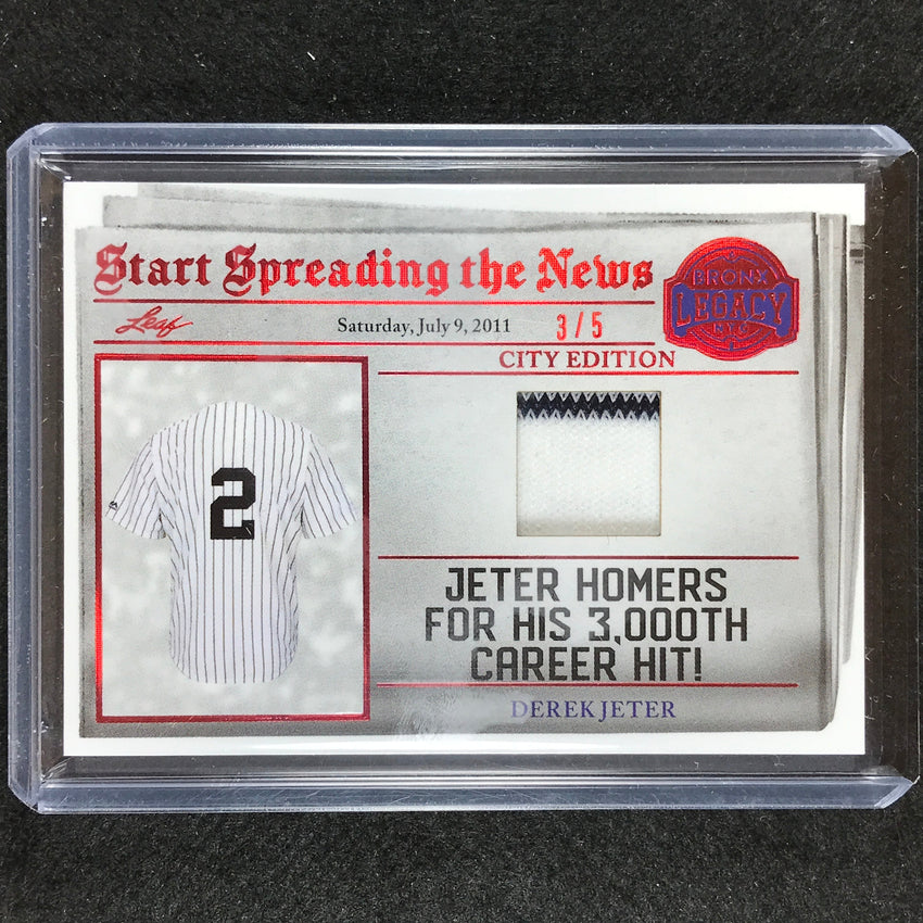 2023 A Bronx Legacy Mlb Derek Jeter Start Spreading The News Relic Red 3/5