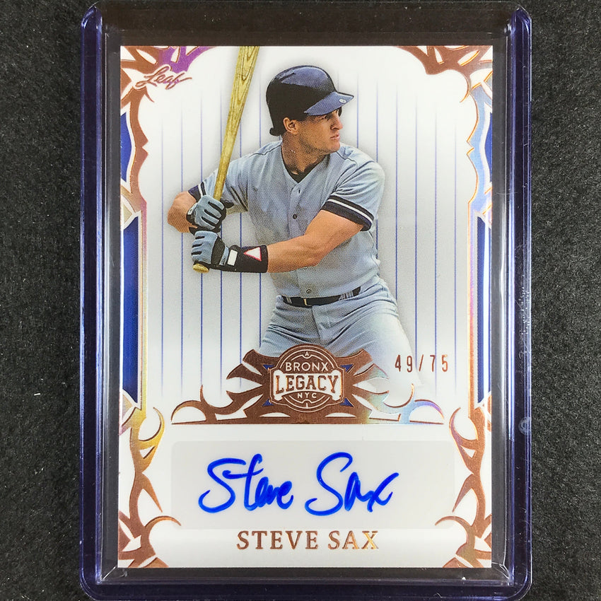 2023 A Bronx Legacy Mlb Steve Sax Base Auto Bronze Holofoil 49/75