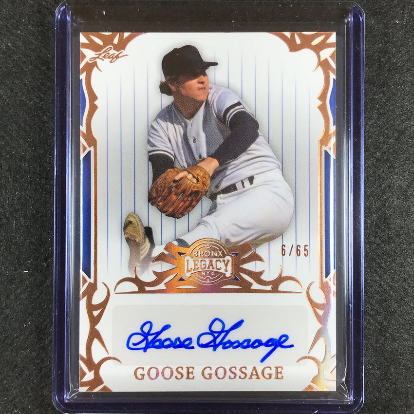 2023 A Bronx Legacy Mlb Goose Gossage Base Auto Bronze Holofoil 6/65