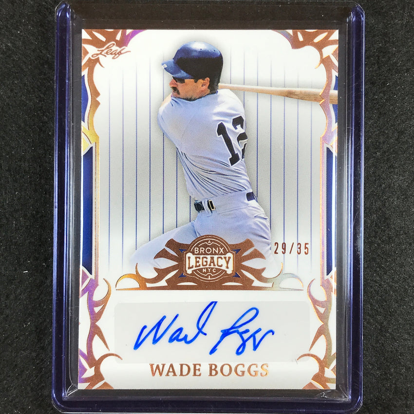 2023 A Bronx Legacy Mlb Wade Boggs Base Auto Bronze Holofoil 29/35