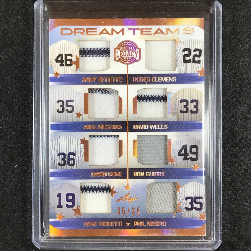 2023 A Bronx Legacy Mlb Clemens Wells Mussina Guidry Dream Team 8s Relic 35/35