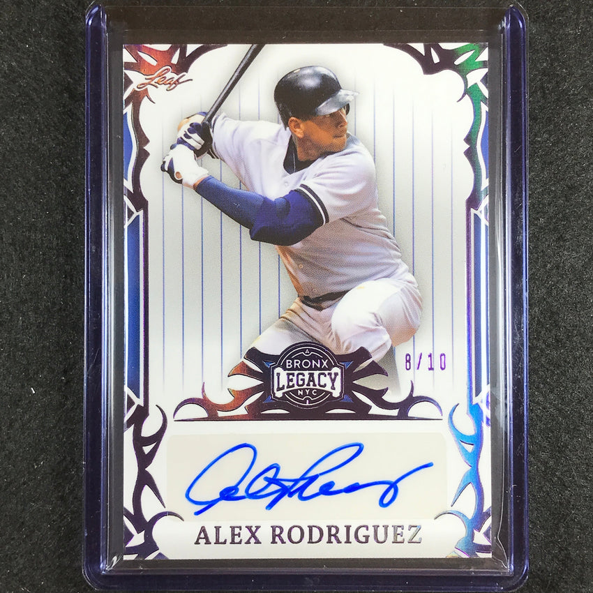 2023 A Bronx Legacy Mlb Alex Rodriguez Base Auto Purple Holofoil 8/10