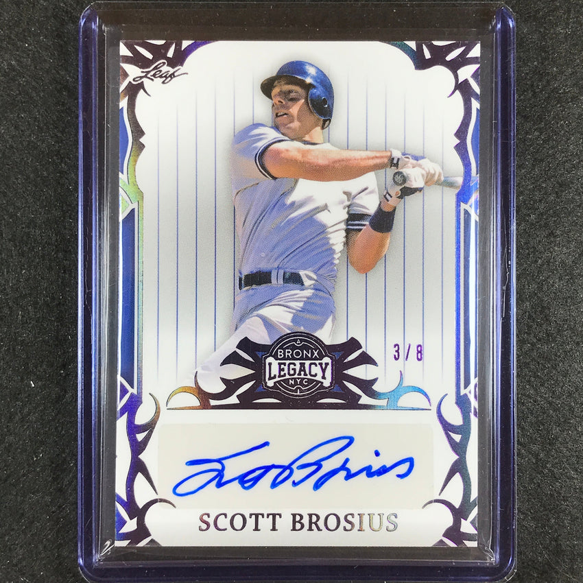 2023 A Bronx Legacy Mlb Scott Brosius Base Auto Purple Holofoil 3/8