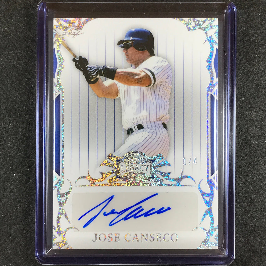 2023 A Bronx Legacy Mlb Jose Canseco Base Auto Silver Sparkle 1/4