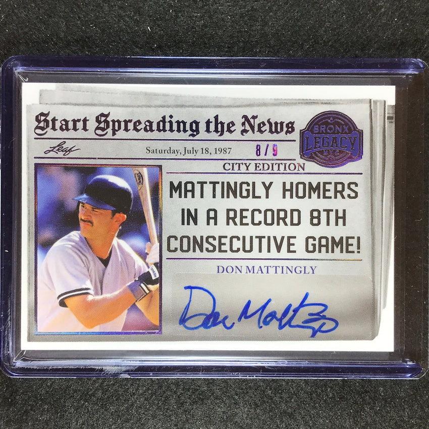 2023 A Bronx Legacy Mlb Don Mattingly Start Spreading The News Auto Purple 8/9