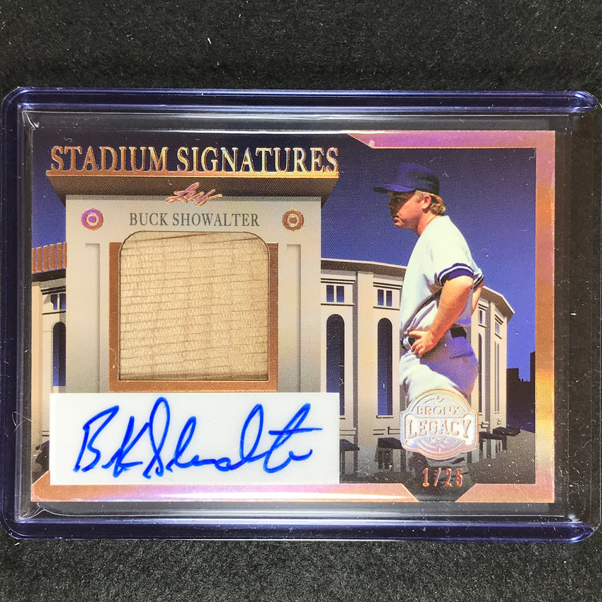 2023 A Bronx Legacy Mlb Buck Showalter Stadium Signatures Relic Auto Bronze 1/25