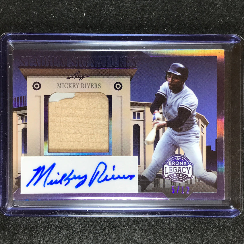 2023 A Bronx Legacy Mlb Mickey Rivers Stadium Signatures Relic Auto Purple 5/12