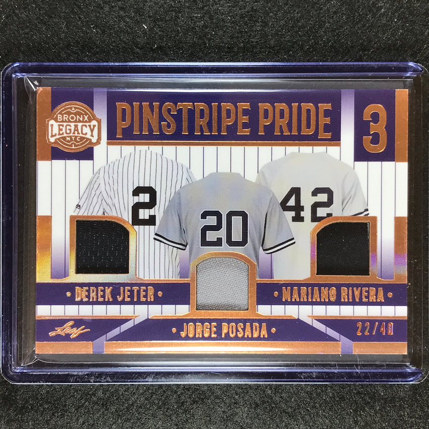2023 A Bronx Legacy Mlb Jeter Posada Rivera Pinstripe Pride 3 Triple Relic 22/40
