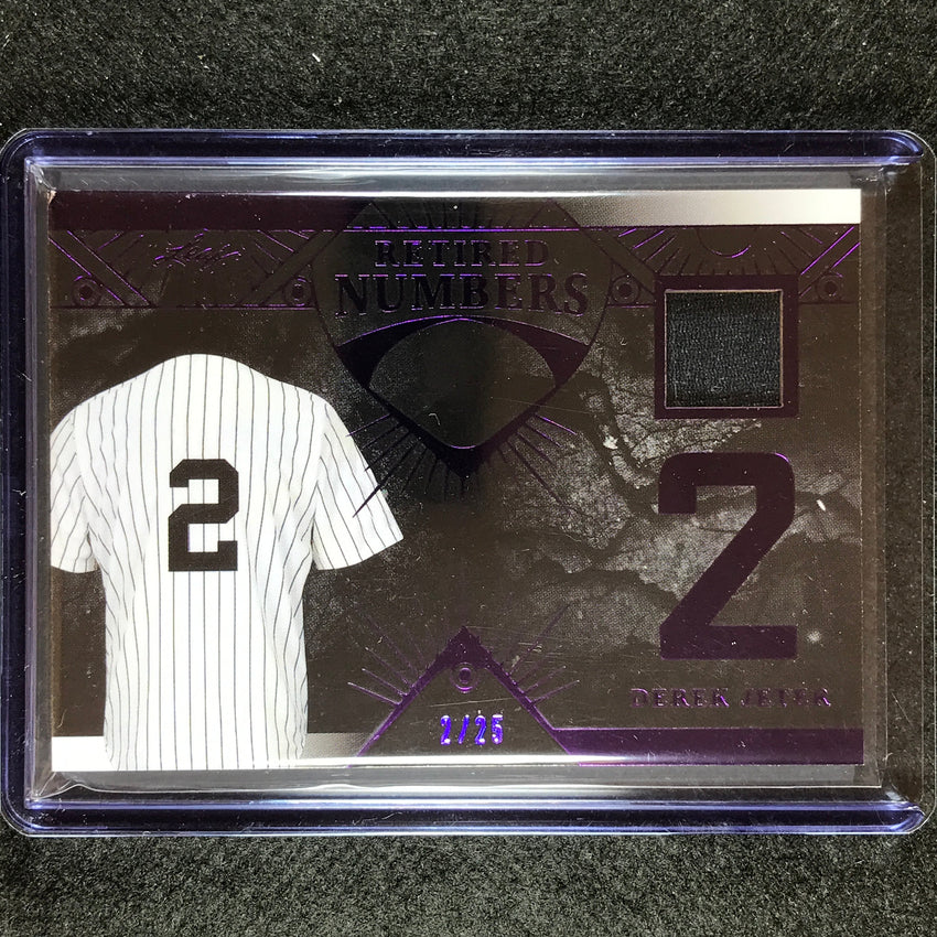 2023 A Bronx Legacy Mlb Derek Jeter Retired Numbers Relic Purple 2/25