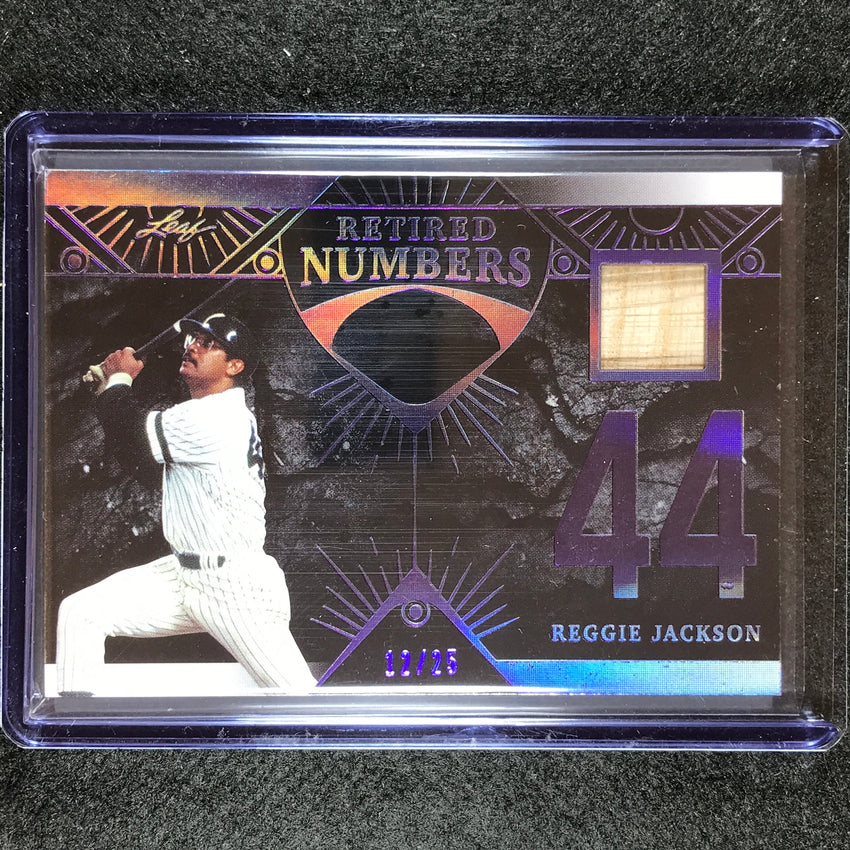 2023 A Bronx Legacy Mlb Reggie Jackson Retired Numbers Relic Purple Holo 12/25