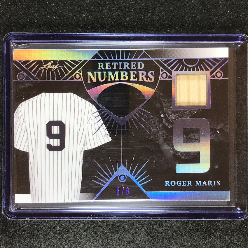 2023 A Bronx Legacy Mlb Roger Maris Retired Numbers Relic Purple Holo 6/8