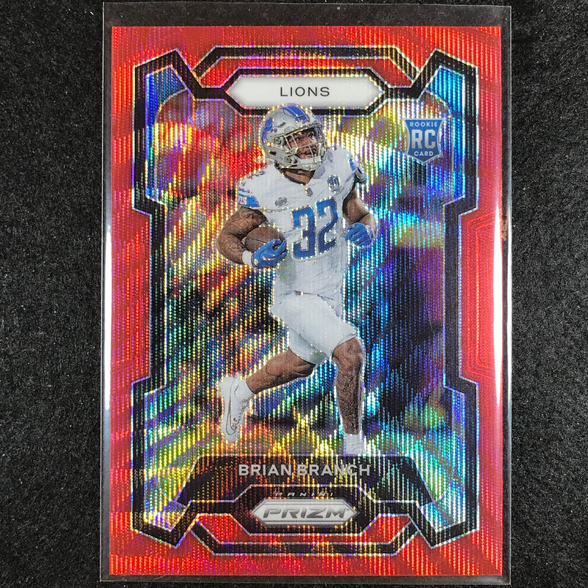 2023 Prizm Football Brian Branch Rookie Base Red Wave 34/149