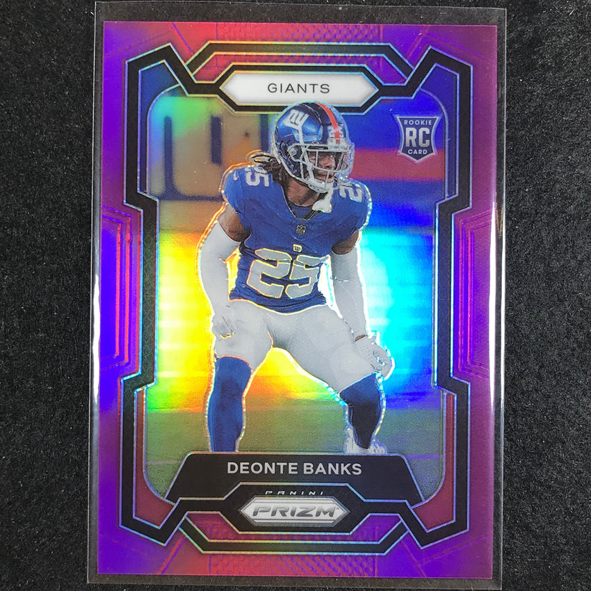 2023 Prizm Football Deonte Banks Rookie Base Purple 77/125