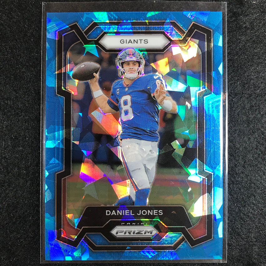 2023 Prizm Football Daniel Jones Base Blue Ice 1/99