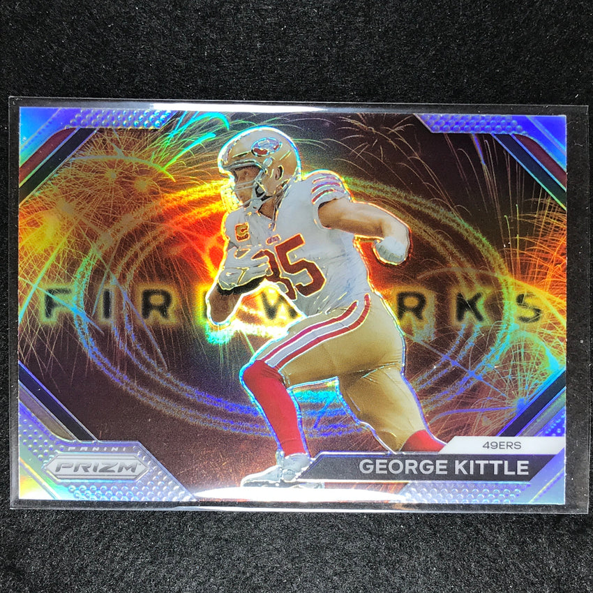 2023 Prizm Football GEORGE KITTLE Fireworks Silver Prizm #22