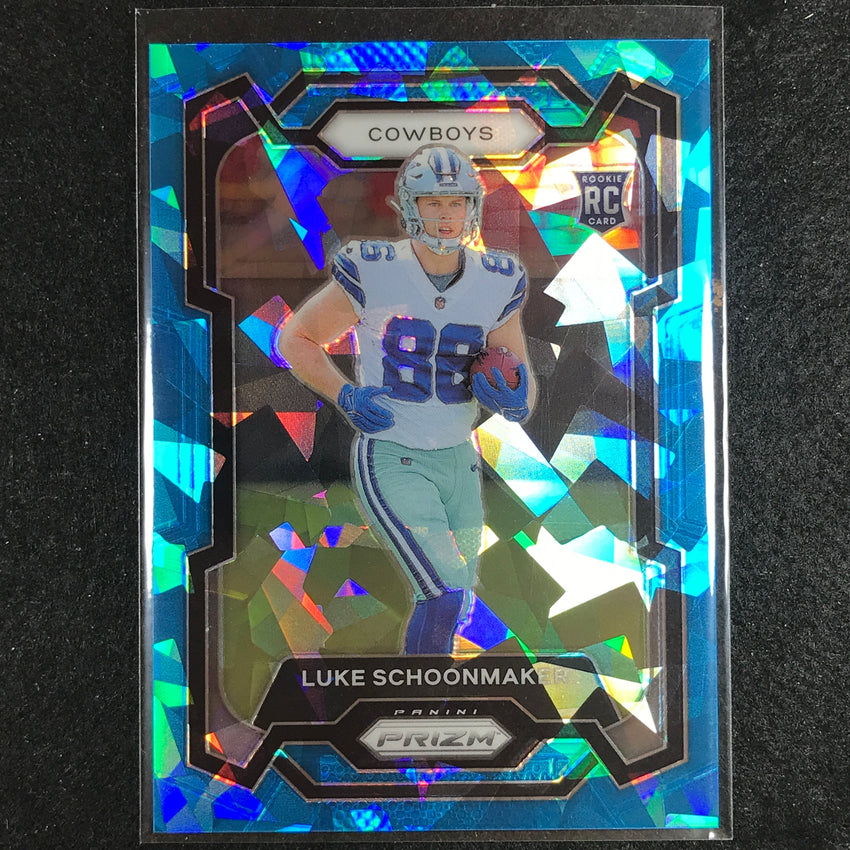 2023 Prizm Football Luke Schoonmaker Rookie Base Blue Ice 4/99