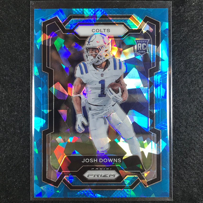 2023 Prizm Football Josh Downs Rookie Base Blue Ice 3/99
