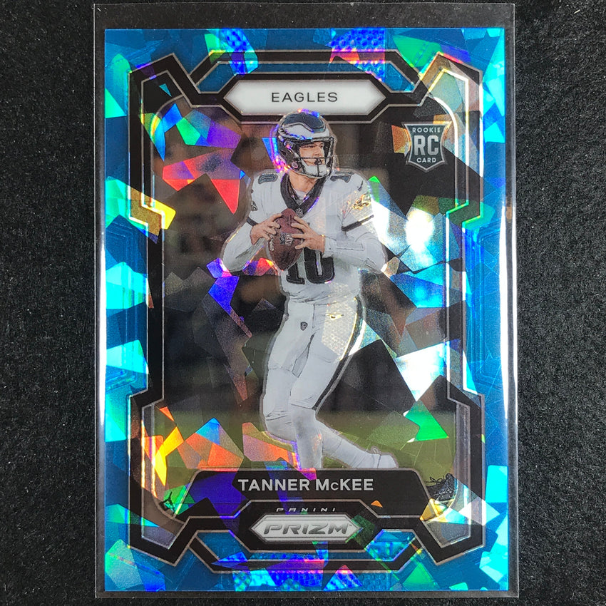 2023 Prizm Football Tanner Mckee Rookie Base Blue Ice 89/99