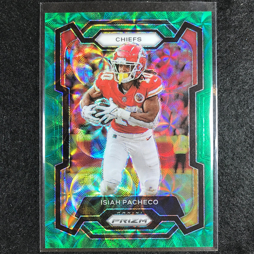 2023 Prizm Football Isiah Pacheco Base Green Scope 75/75