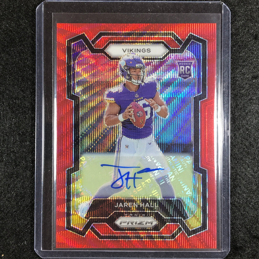 2023 Prizm Football Jaren Hall Base Rookie Auto Red Wave 56/149