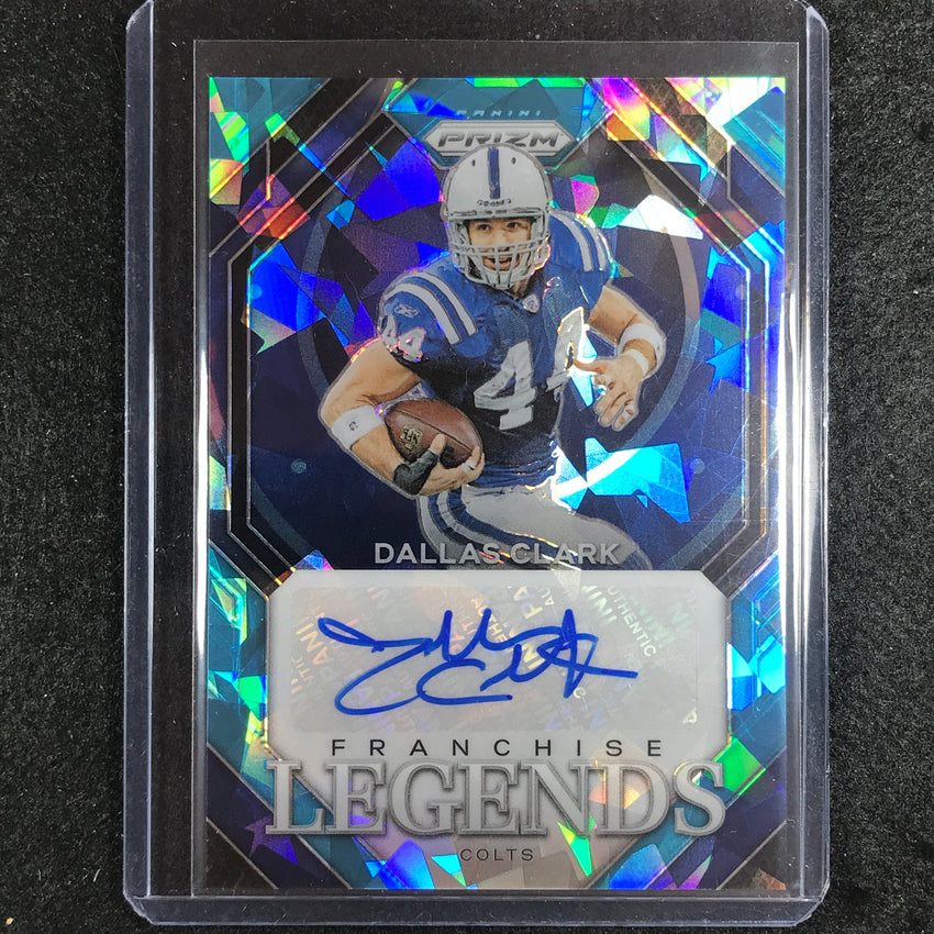 2023 Prizm Football Dallas Clark Franchise Legends Auto Blue Ice 85/99