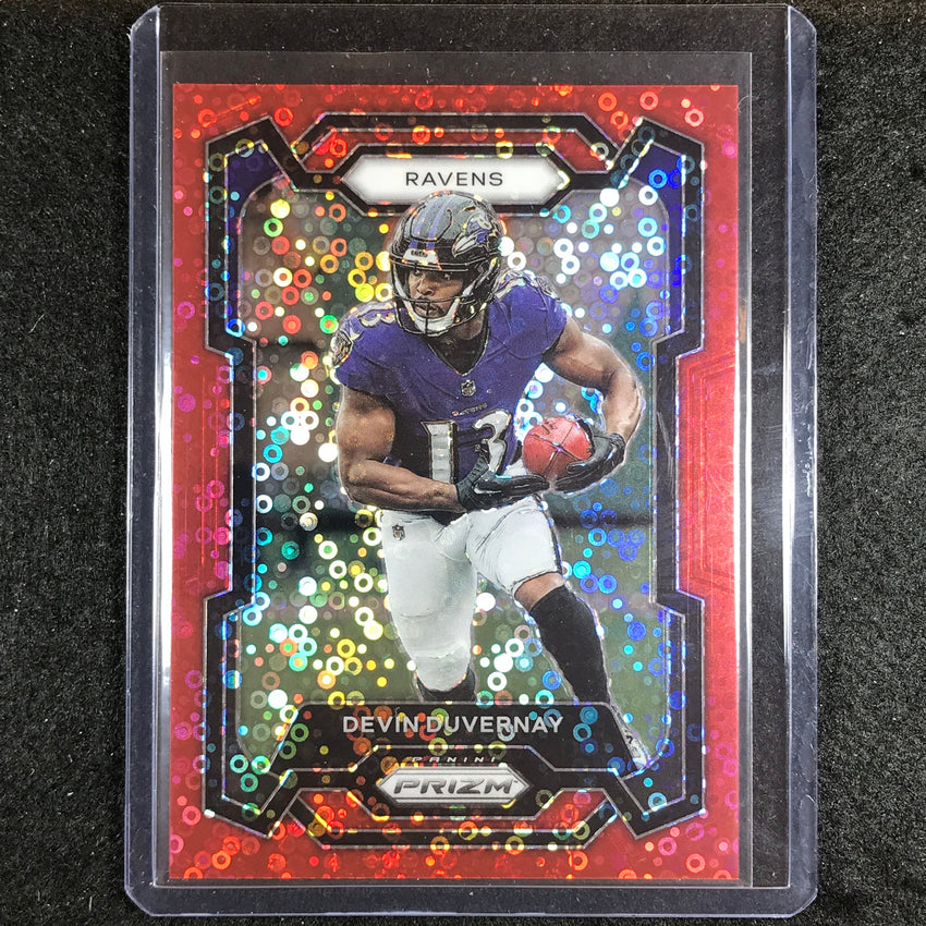 2023 Prizm Football DEVIN DUVERNAY Base No Huddle Red 9/70