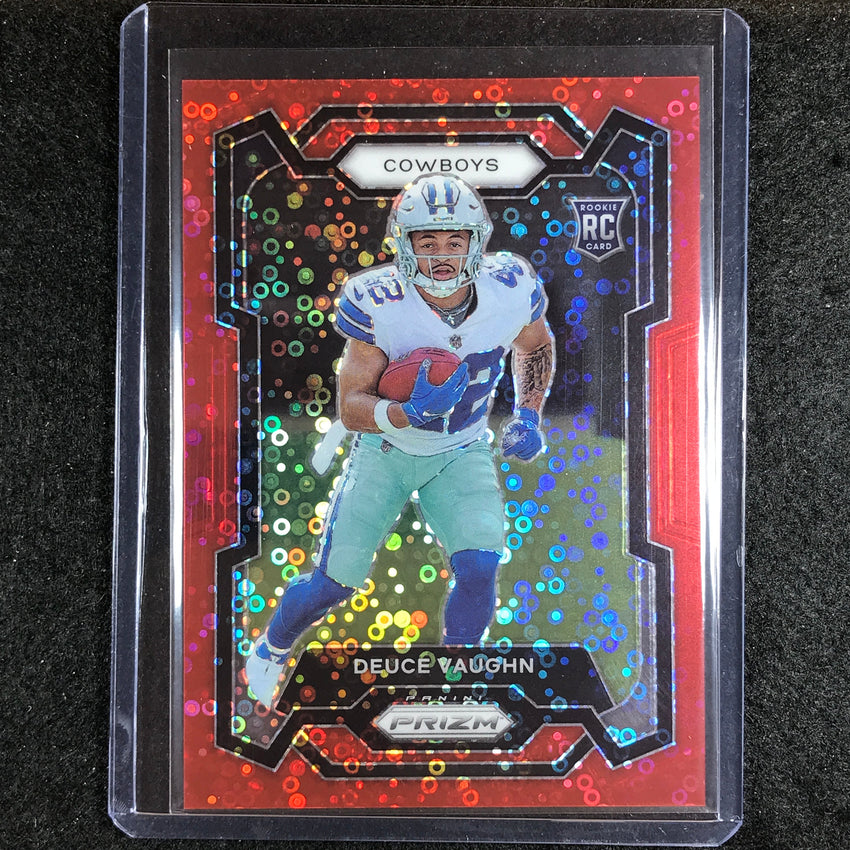2023 Prizm Football DEUCE VAUGHN Rookie Base No Huddle Red 58/70