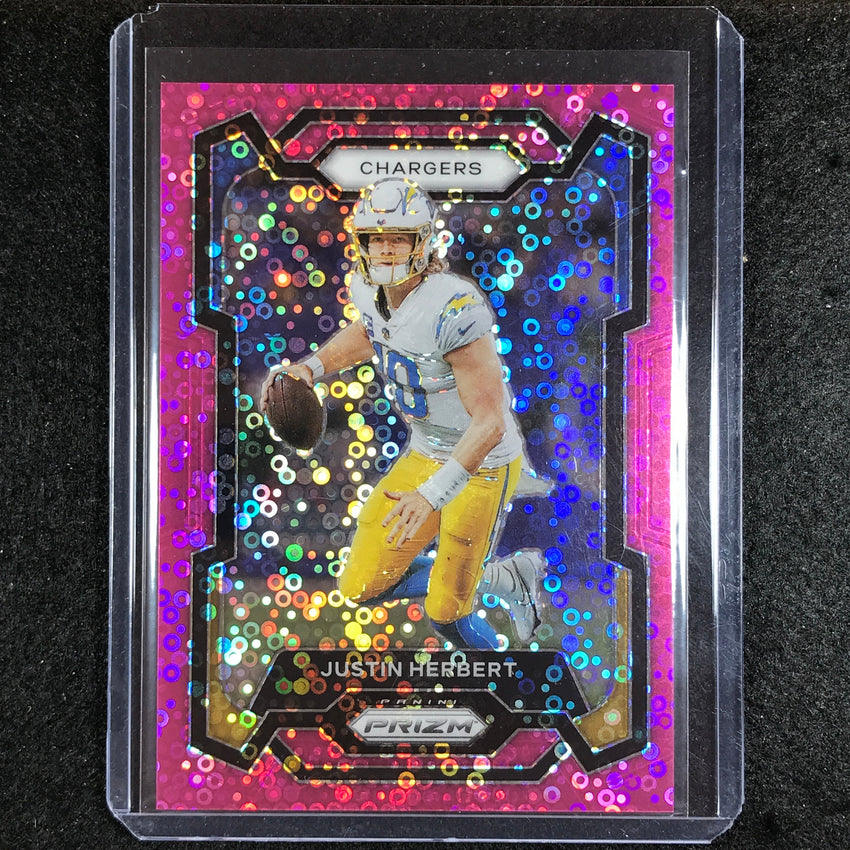 2023 Prizm Football Justin Herbert Base No Huddle Pink 2/15