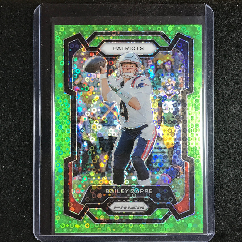 2023 Prizm Football BAILEY ZAPPE Base No Huddle Neon Green 1/5