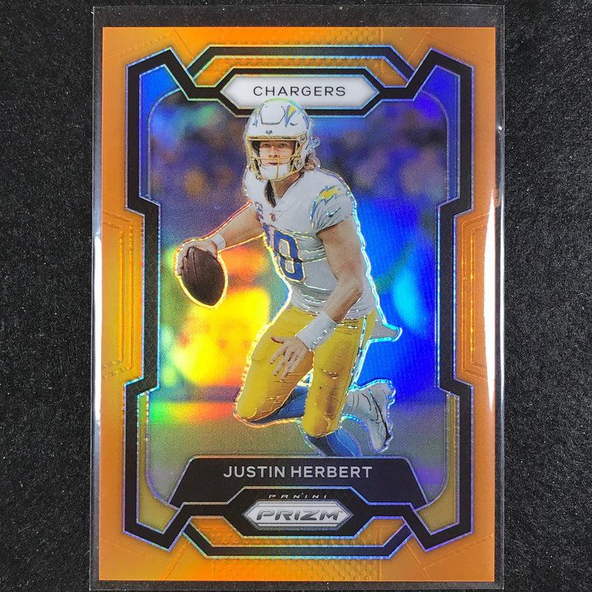 2023 Prizm Football Justin Herbert Base Orange 221/249