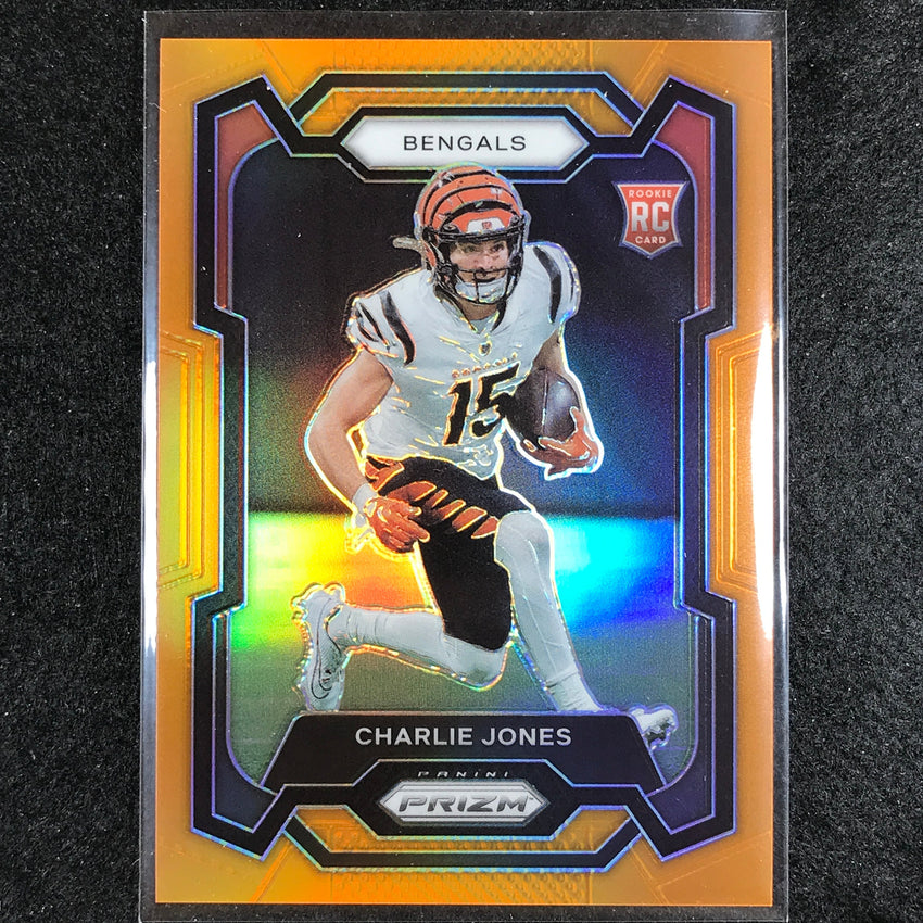 2023 Prizm Football Charlie Jones Rookie Base Orange 205/249
