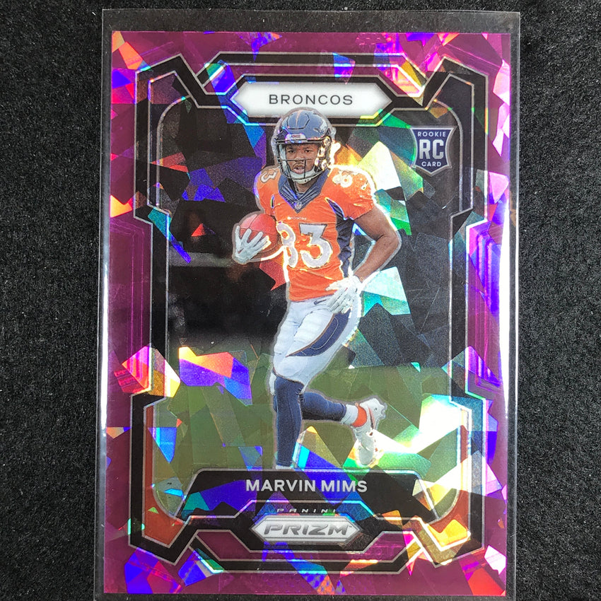 2023 Prizm Football Marvin Mims Rookie Base Purple Ice 135/225