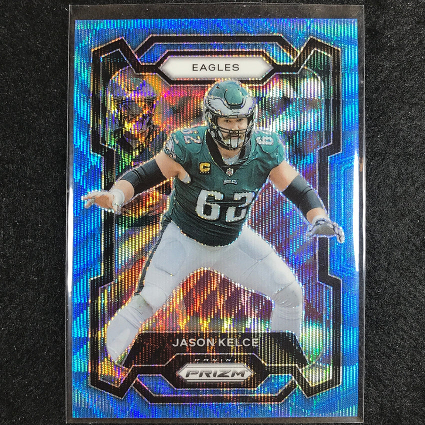 2023 Prizm Football Jason Kelce Base Blue Wave 198/199